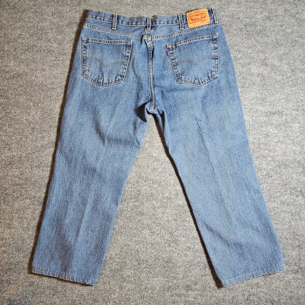 Lot of 2 Levi's 541 Athletic Taper Jeans Mens 40x30 Blue Denim Pants Repaired - Picture 5 of 16